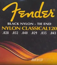 Fender 120 струны для классической гитары нейлон черные 28-43