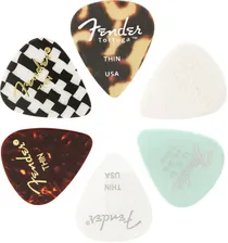 FENDER 351 Shape Material Medley Thin (6) медиаторы, мягкие, набор из 6 шт