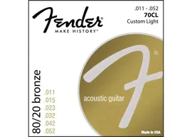 Fender Strings Acoustic 70CL 80/20 Bronze 11-52 струны для акустической гитары, бронза