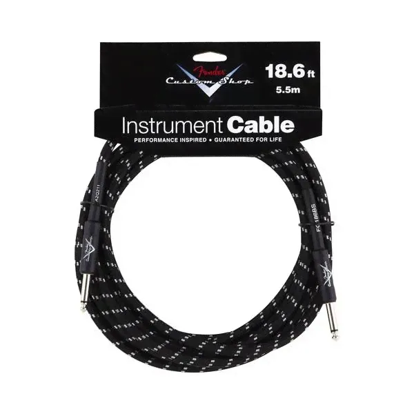 Инструментальный кабель FENDER CUSTOM SHOP 18.6' INSTRUMENT CABLE BLACK TWEED-0